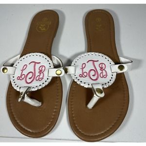 Women’s Sz 6 Palm Coral Changeable Thong Sandals Flat New